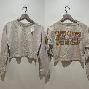 NWT Cotton On Kids Beige Rhiannah Cropped Long Sleeve Tee - Girl’s Size 15-16